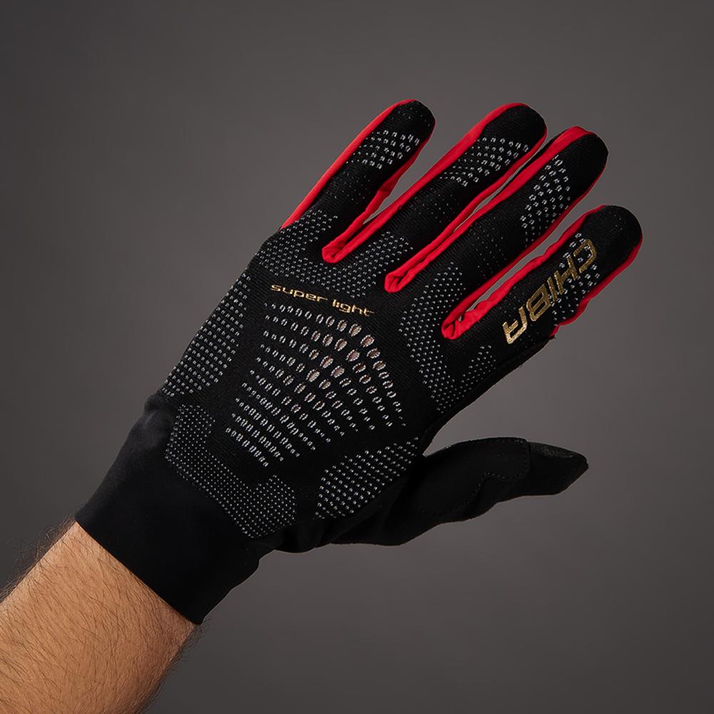 CHIBA Superlight - Radhandschuhe kurzfinger schwarz/rot XS, atmungsaktiv & leicht