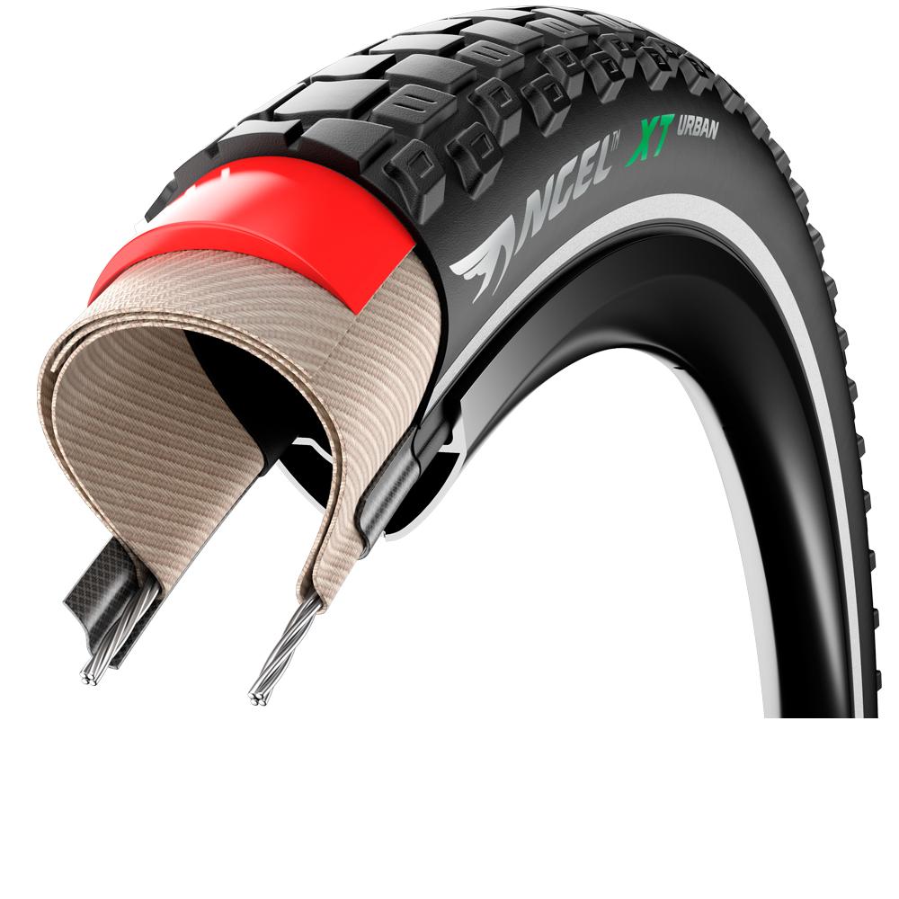 Pirelli Angel XT Urban Drahtreifen 700x57C Schwarz-Reflex - Urban Reifen mit 5 mm Pannenschutz