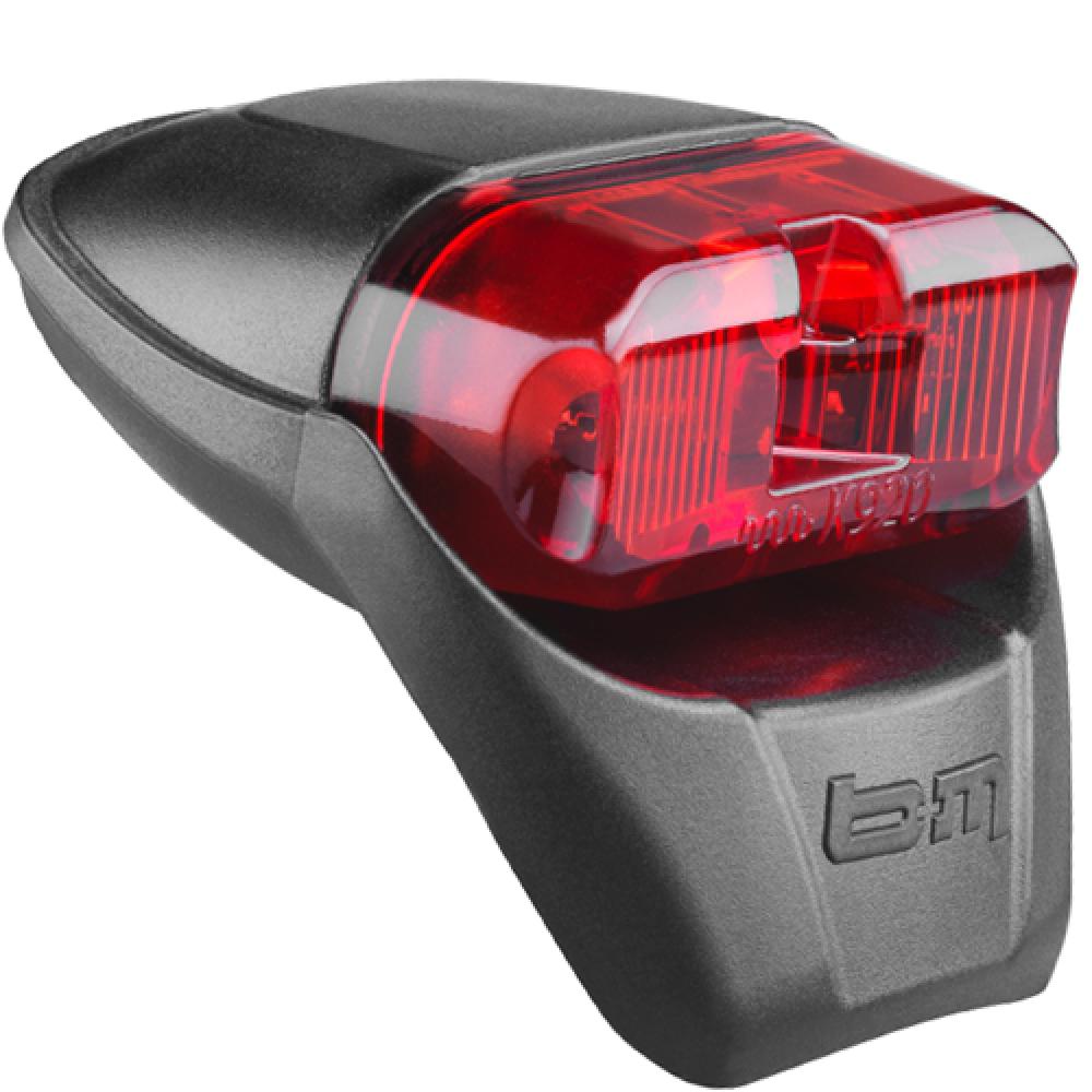 Rotes Busch & Müller LED-Schutzblechrücklicht mit LineTec, Standlicht, Dynamobetrieb, StVZO-zugelassen.