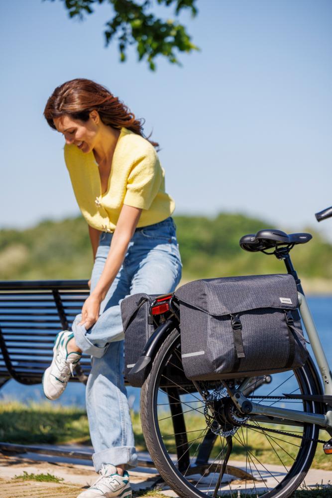 New Looxs Doppelpacktasche Mondi Joy Double Nima 2x18L Black - stilvolle Gepäckträger-Tasche