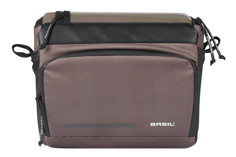 Basil Move Lenkertasche KF 7-8 Liter - braun, wasserabweisend mit Smartphone-Fach & Adapterplatte