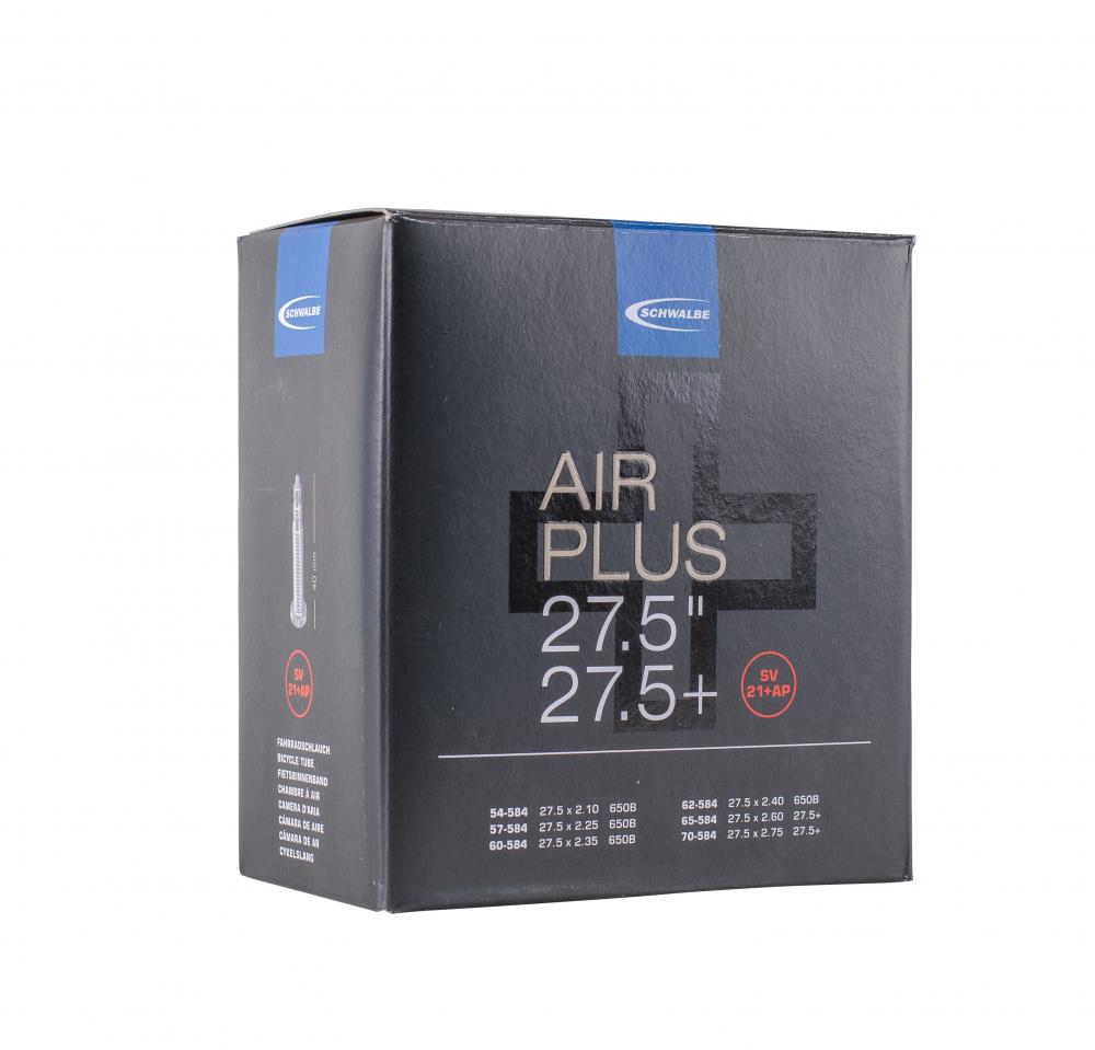 Schwalbe Air Plus SV21+ AP Schlauch 27,5 Zoll, 54/70-584, pannensicherer Butyl-Fahrradschlauch mit 40mm SV-Ventil