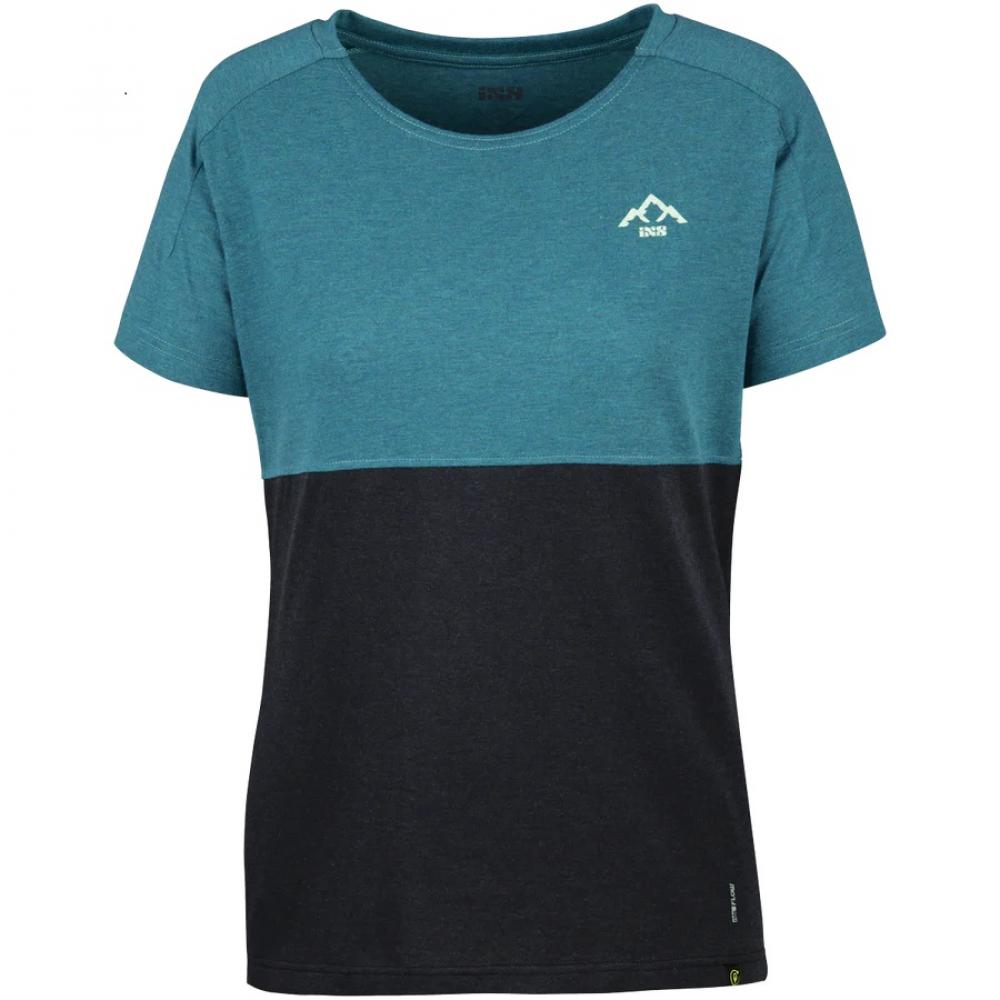 IXS Sports Division iXS Flow Girls Mountain Tech Tee KL Everglade/Black - atmungsaktives Bike-Shirt
