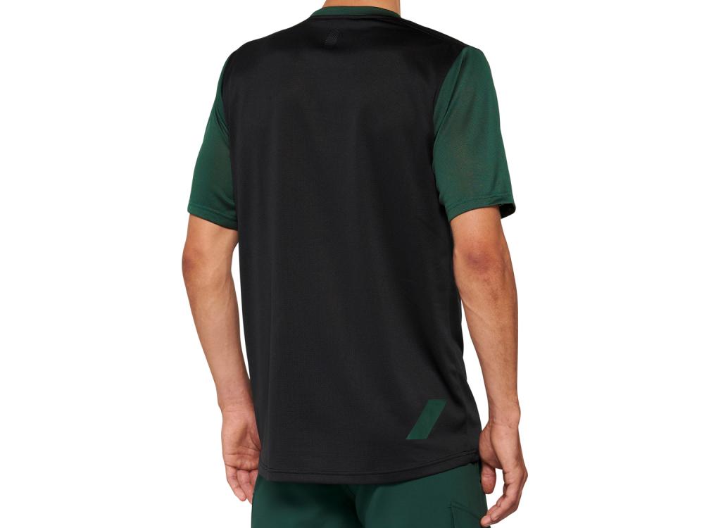 100% Ridecamp Short Sleeve Jersey S Black/Forest Green - atmungsaktives Trail-Trikot