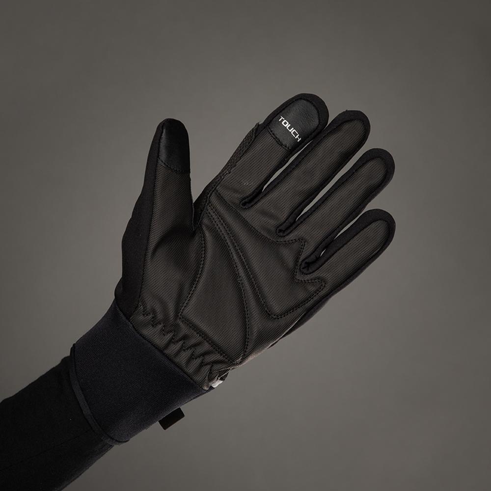 CHIBA Phantom - Radhandschuhe XS schwarz/schwarz, Softshell, winddicht, Touchfunktion