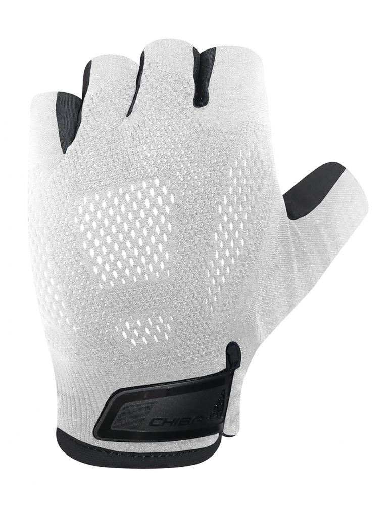 CHIBA Gel Evolution - Radhandschuhe kurzfinger, weiß, S, Gelpolsterung, atmungsaktiv