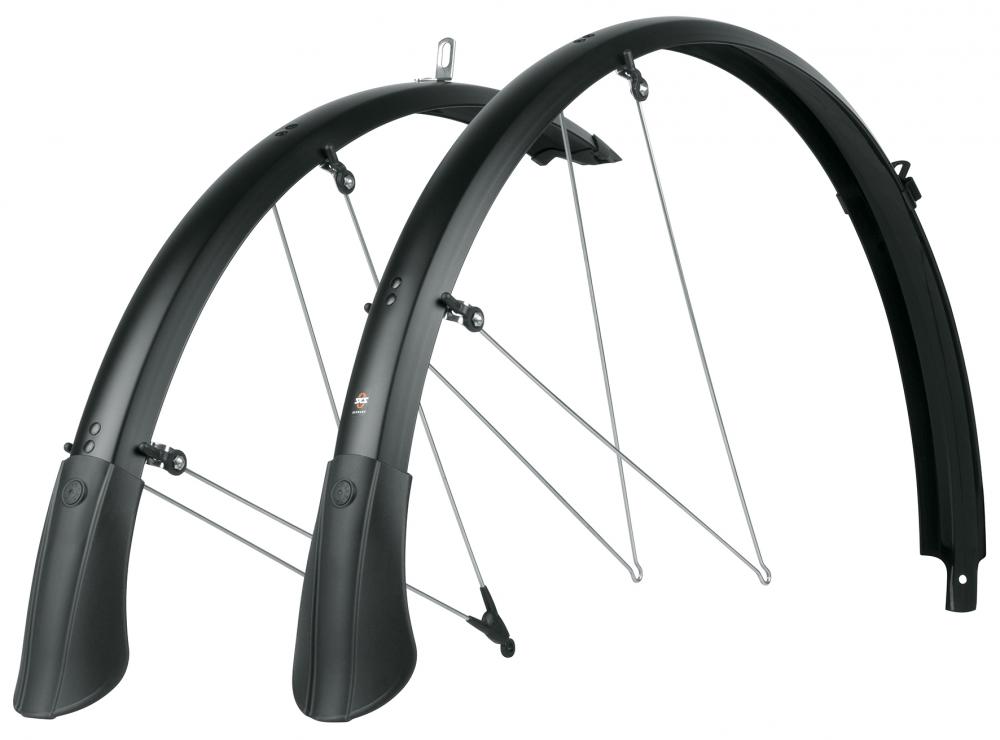 SKS Bluemels Matt 53 Schutzblech-Set für 28" Fahrräder, 53mm breit, schwarz matt, ASR-Sicherheitsstreben.