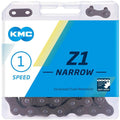 KMC Z1 Narrow 1s Kette 112 Glieder braun - robuste Single-Speed-Kette in moderner Ausführung