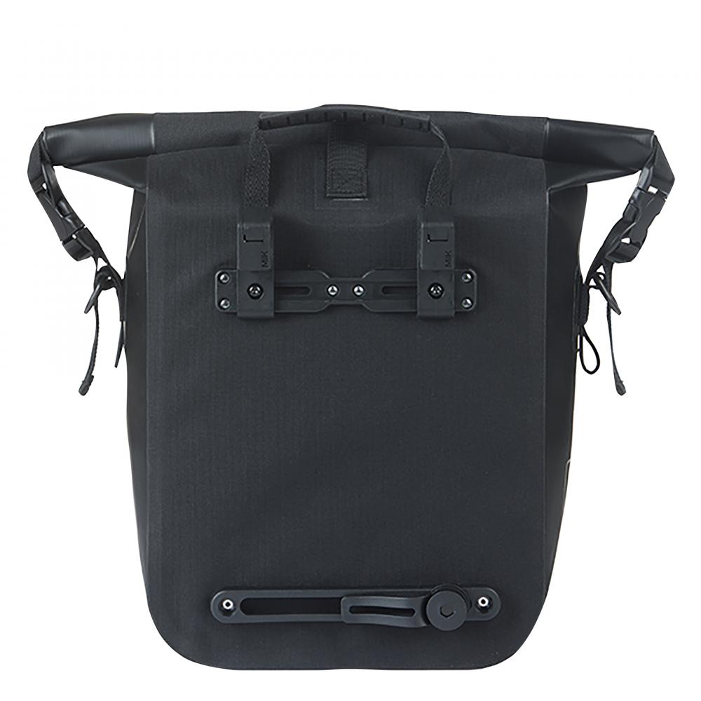 Basil Navigator Waterproof MIK Hooks Einzeltasche - wasserdichte Rolltop Fahrradtasche 14 Liter mit MIK-System - Fahrradtasche - Tarpaulin/Polyester Reflexband Schultergurt - Einzelpacktasche