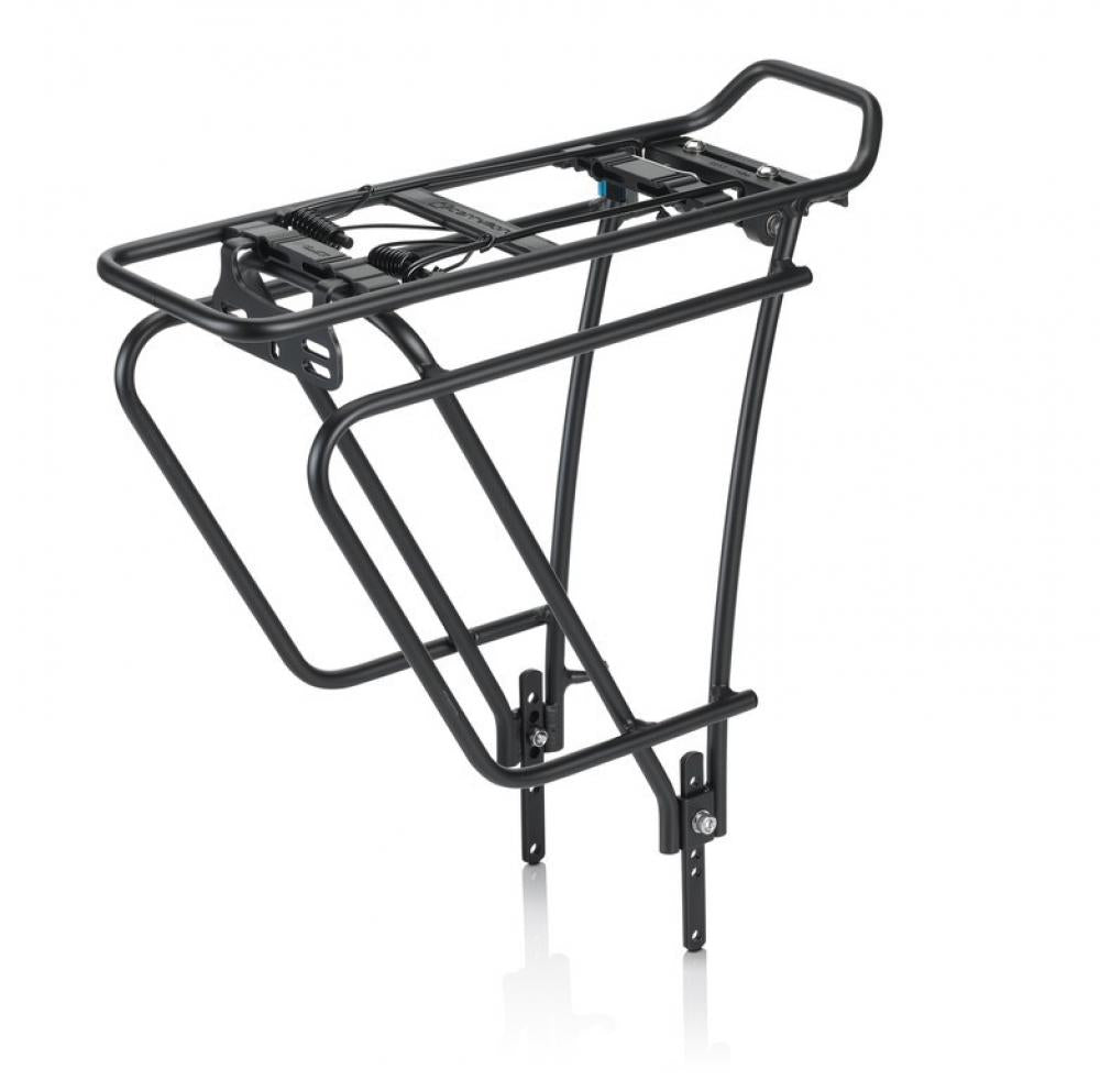 Schwarzer XLC Gepäckträger RP-R11 für 26-28 Zoll Fahrräder mit Packtaschenbügel.