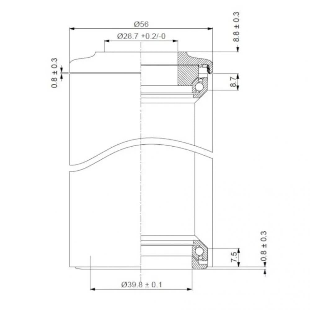 Deda Elementi Steuersatz DCR Integrated 1.5-1.5 - für Vinci, Alanera und Superbox, integrierte Kabelführung, ACB-Lager, schwarz