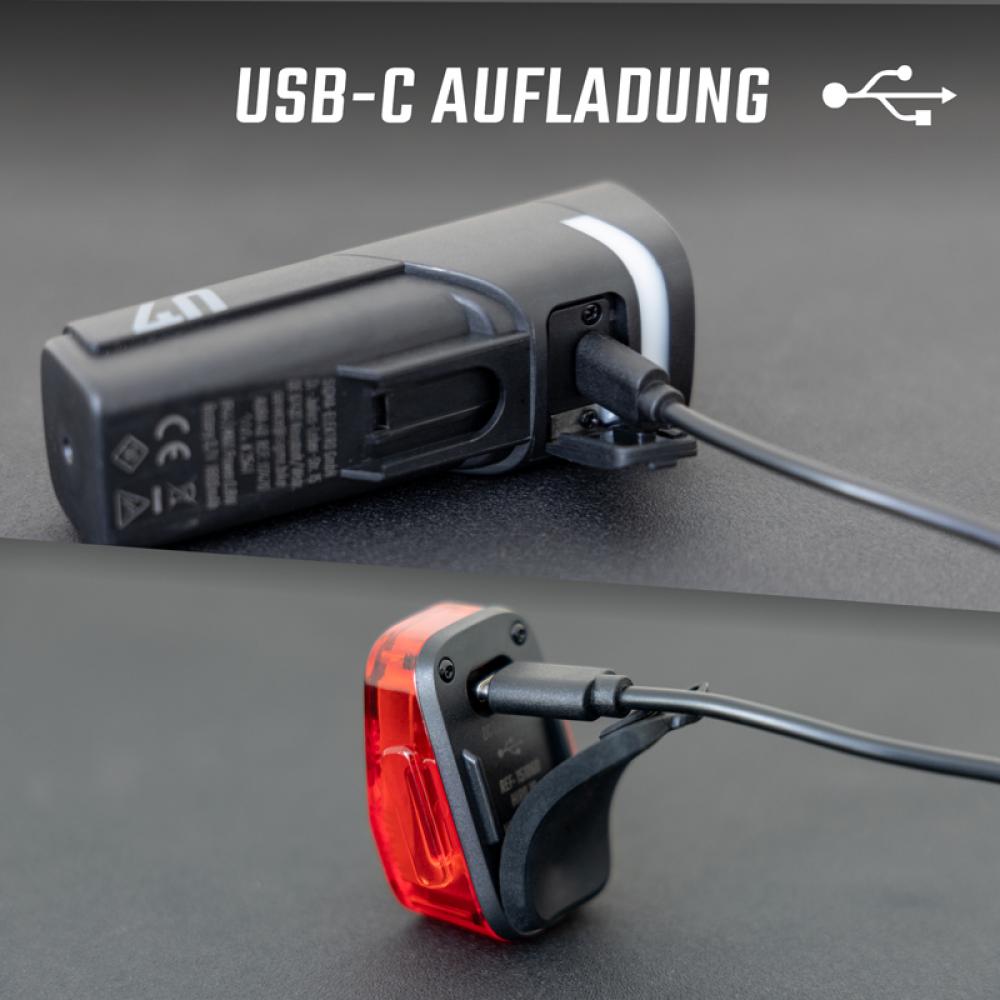 Sigma Licht AURA 40 & HIRO 10 USB-C Akku-Beleuchtungsset, 40 Lux - Sicherheit für Schulwege