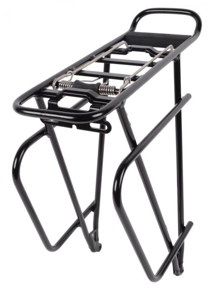 Schwarzer AtranVelo Gepäckträger Tour 365BS aus Alu für 28 Zoll Fahrräder mit integriertem AVS System.