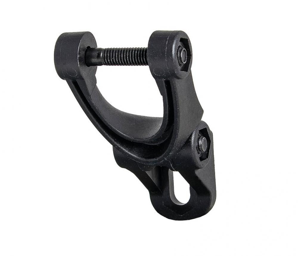 Herrmans Multi Lampenhalter schwarz, robuster universeller Fahrrad-Scheinwerferhalter für Gabel.