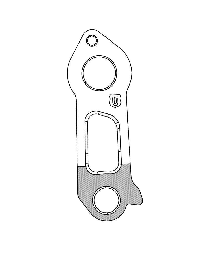 Marwi Schaltauge GH-309 ohne Schraube für Focus-Fahrräder - Aluminium, Schwarz