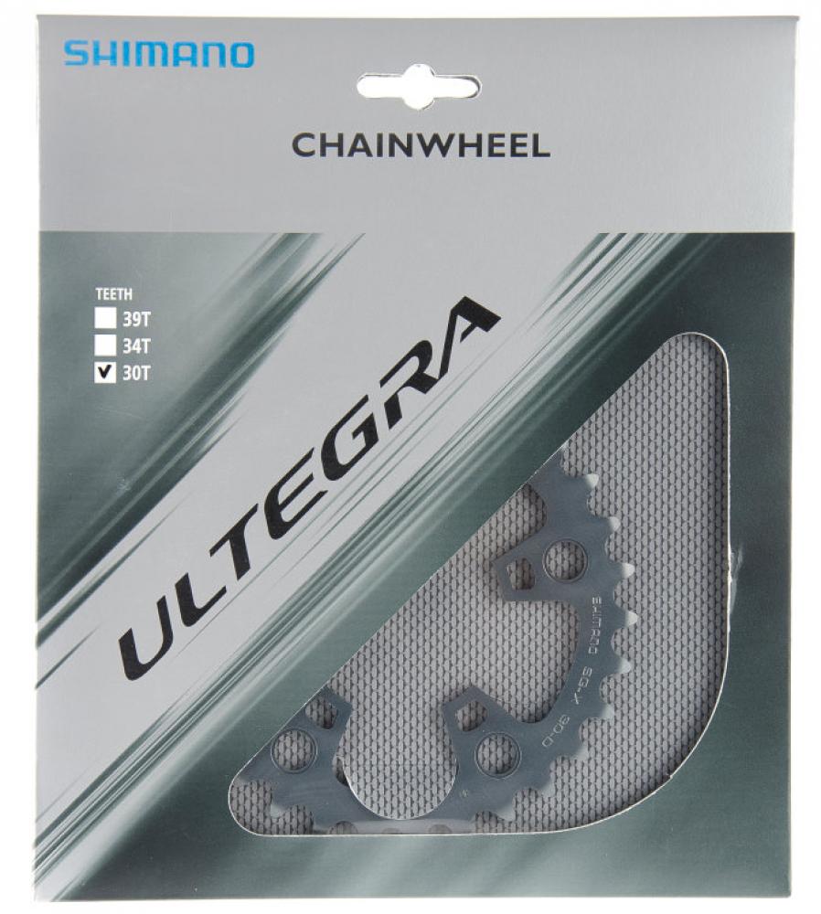 SHIMANO ULTEGRA FC-6703 30Z Kettenblatt silber, präziser Antrieb für Dreifach-Kurbeln.