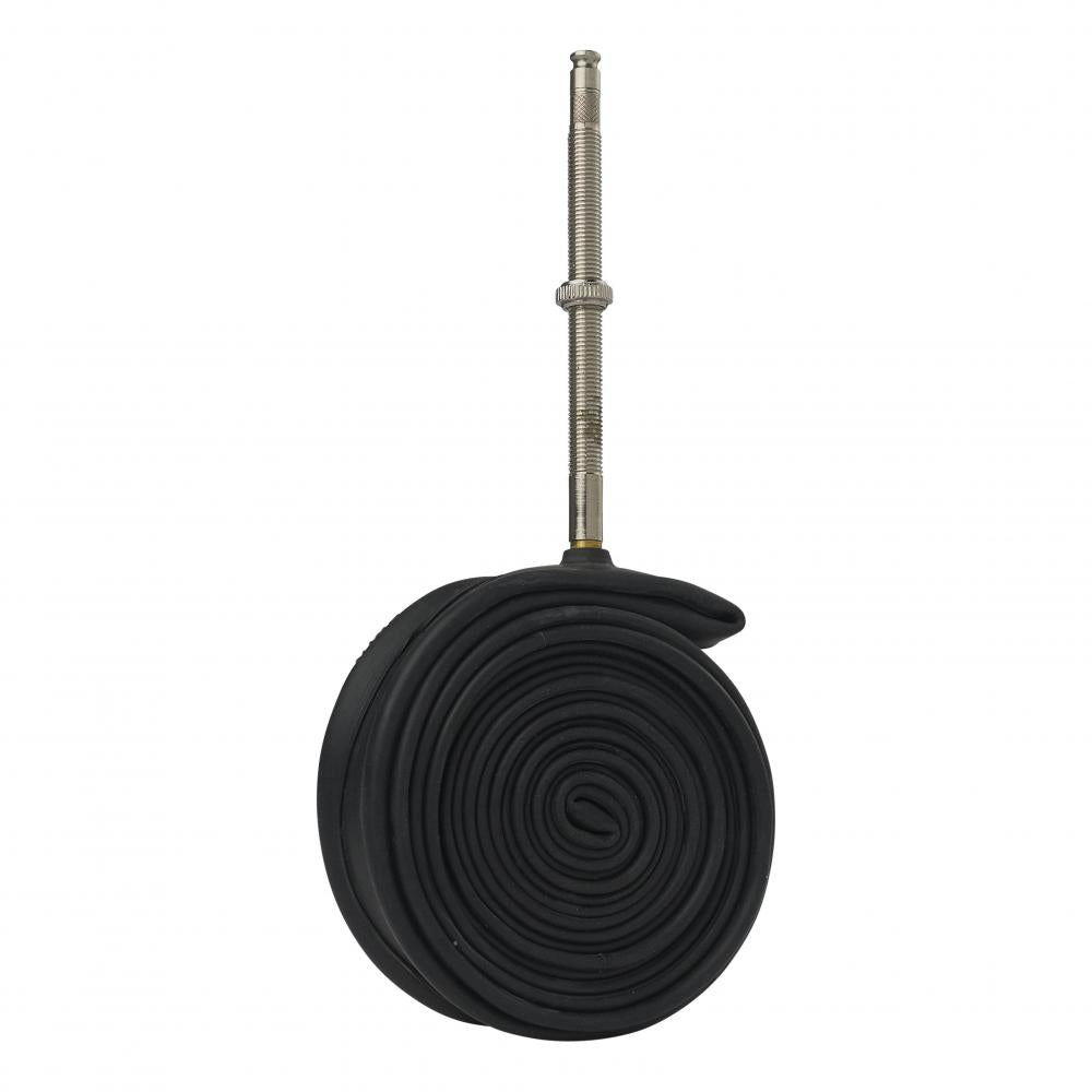 Schwalbe Fahrradschlauch Nr. 15 für 28 Zoll, 80mm Clik Valve SCV Ventil, 105g, aufgerollter schwarzer Schlauch.