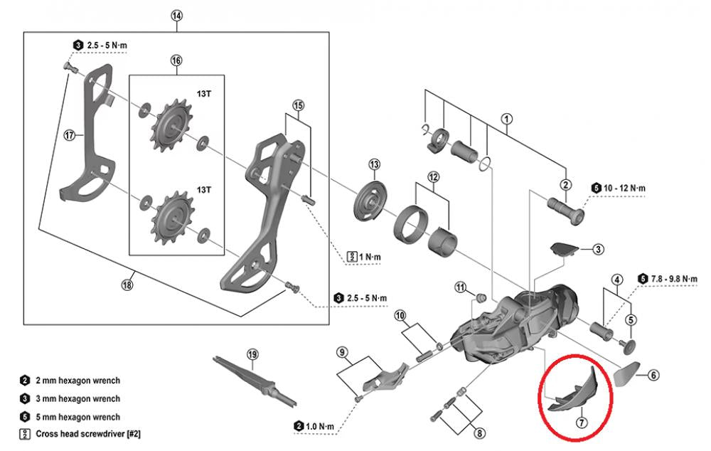 SHIMANO Abdeckung SHIMANO RD-M9250 Batteriefach Ersatzteil