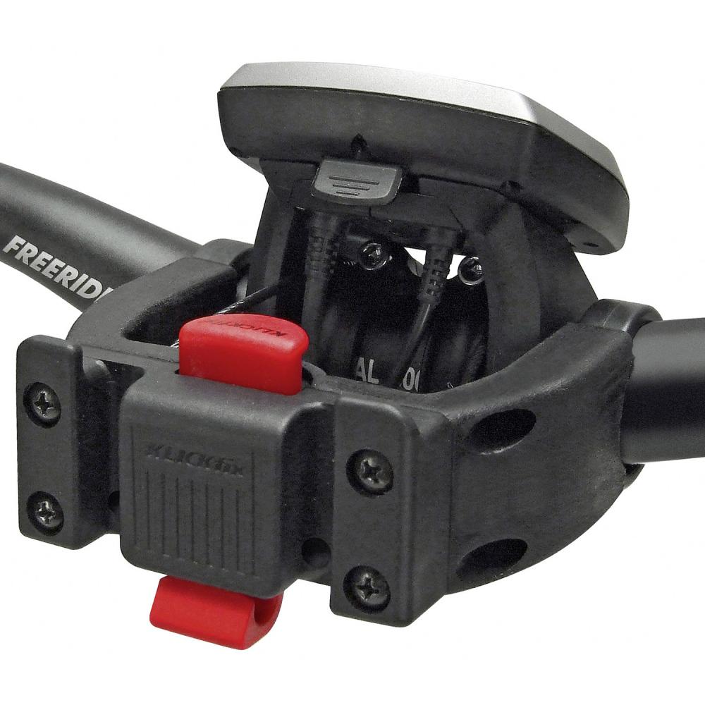 KlickFix Lenker Adapter E schwarz-rot e-Bike Display montierbar Ø 22-26mm Ø 31,8mm