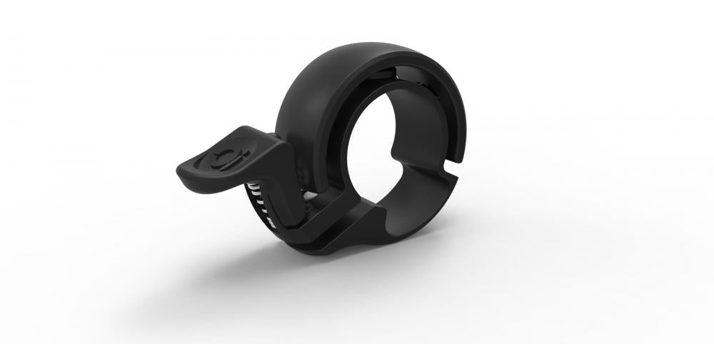 Knog Oi Classic Fahrradklingel klein 22.2mm matt schwarz, minimalistische Ringform für den Lenker.