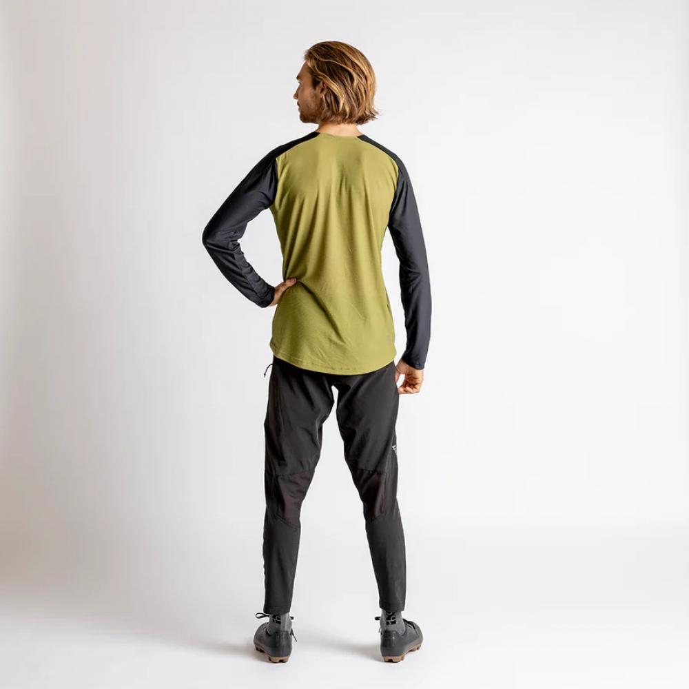 IXS Sports Division iXS Flow XTG Long Sleeve Henley XL Olive/Black - atmungsaktives Bike-Langarmshirt