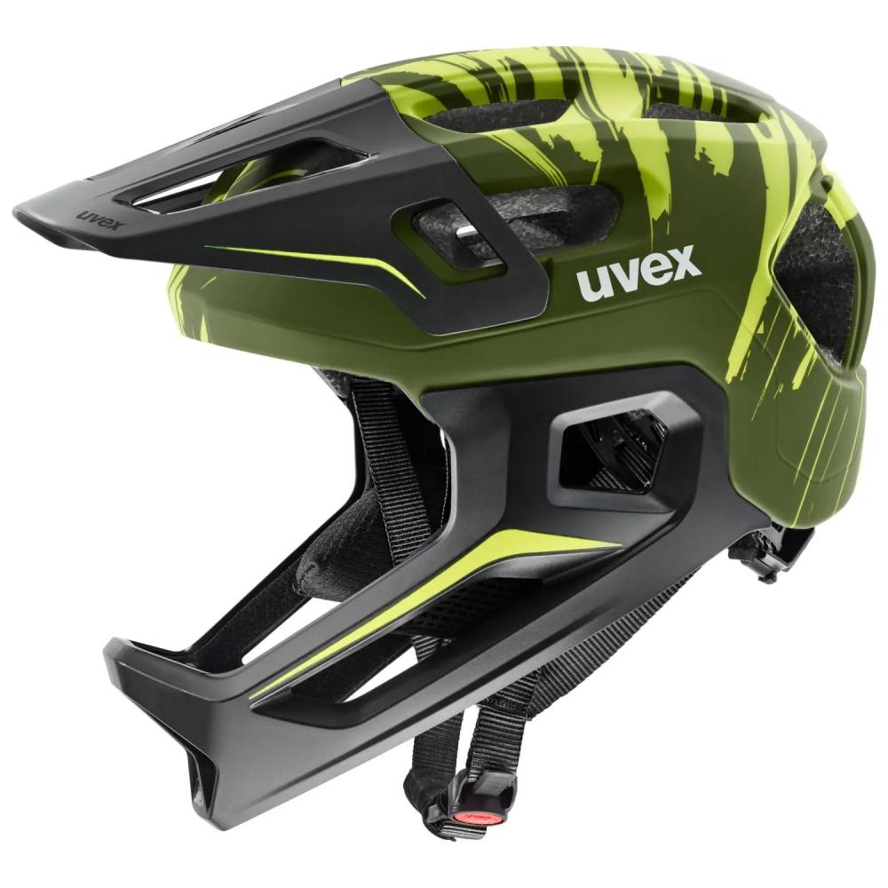 uvex react jr. Fullface Kinder-Fahrradhelm 52-56 cm dark olive matt