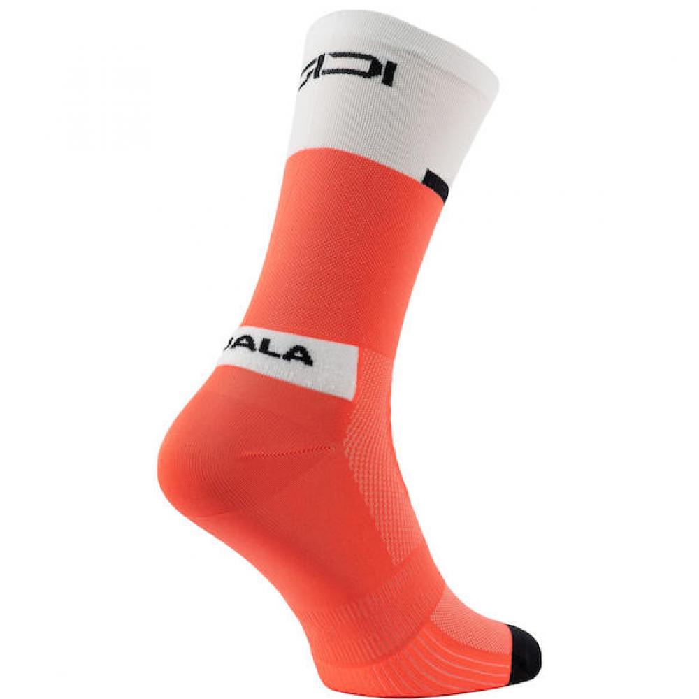 Sidi Socken NEO coral fluo white 35-39 Rot/Weiß - atmungsaktive Radsocken mit Q-Skin