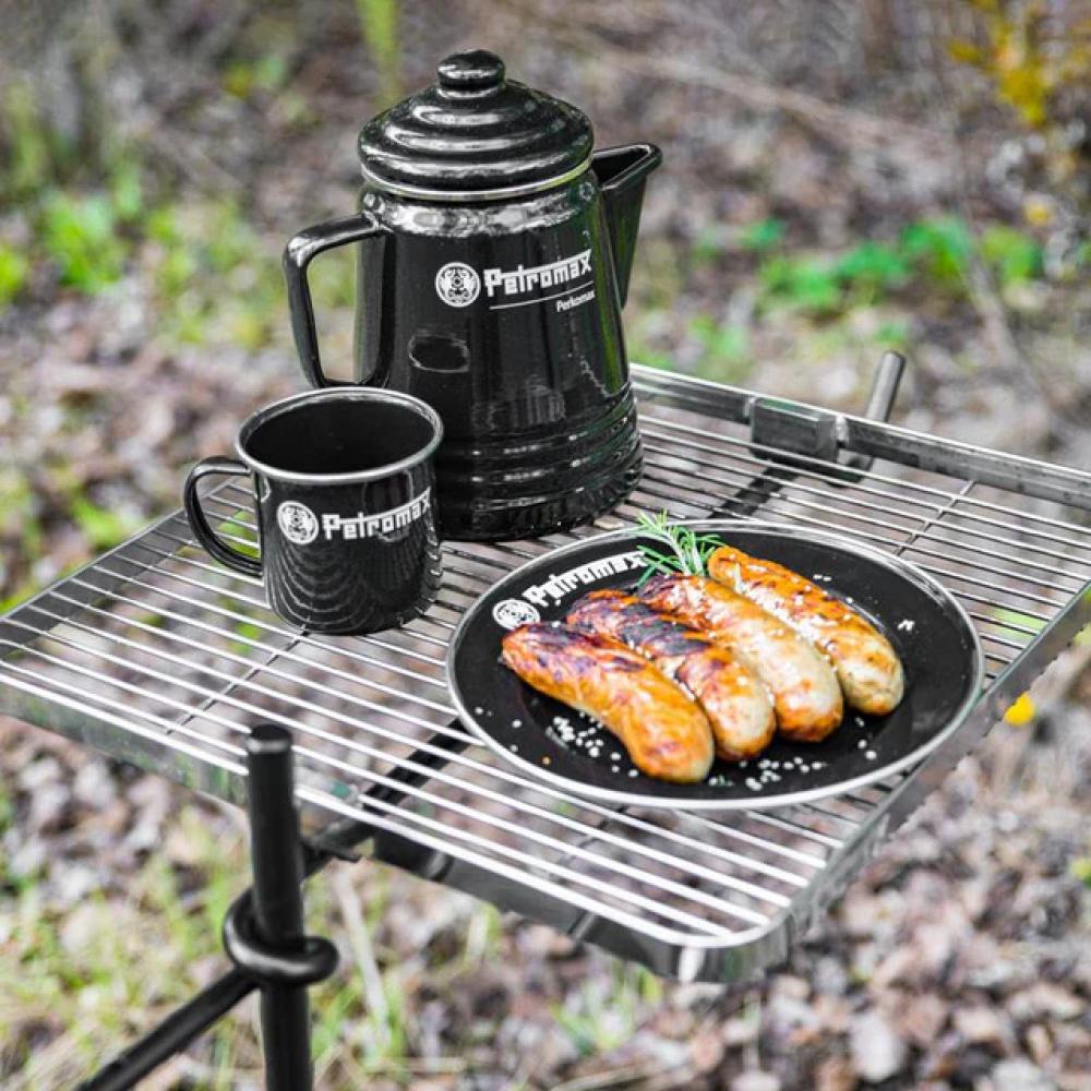 Petromax Perkomax Perkolator PER-9-S 1,3L Schwarz Kaffeebereiter für 9 Tassen, emaillierter Stahl, geeignet für alle Herdarten & Lagerfeuer Perfekter Outdoor-Kaffeegenuss