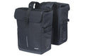 Basil Move Doppelpacktasche 30 Liter schwarz - wasserabweisend mit Reflex-Details & Universal-Bridge