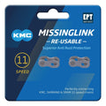 KMC Missinglink 11R EPT Silber, 2 Stück, für 11-fach Kettenschloss, wiederverwendbar, Anti-Rost.