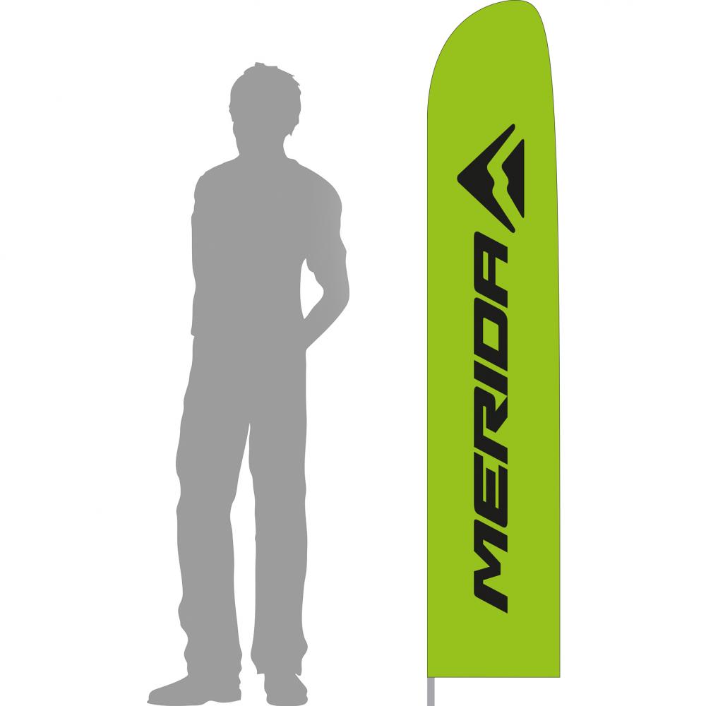 Merida Beach Flag MERIDA klein 300 cm Grün - auffällige Werbeflagge für Ihren Auftritt