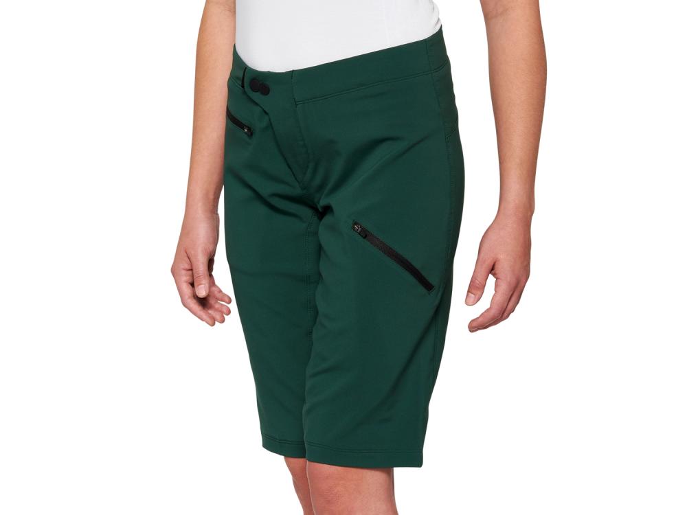 100% Ridecamp Women Short S Forest Green - komfortable MTB-Short für Trails