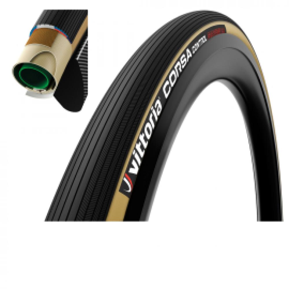 Vittoria Schlauchreifen Corsa Control 28x1.10 Zoll schwarz beige faltbar