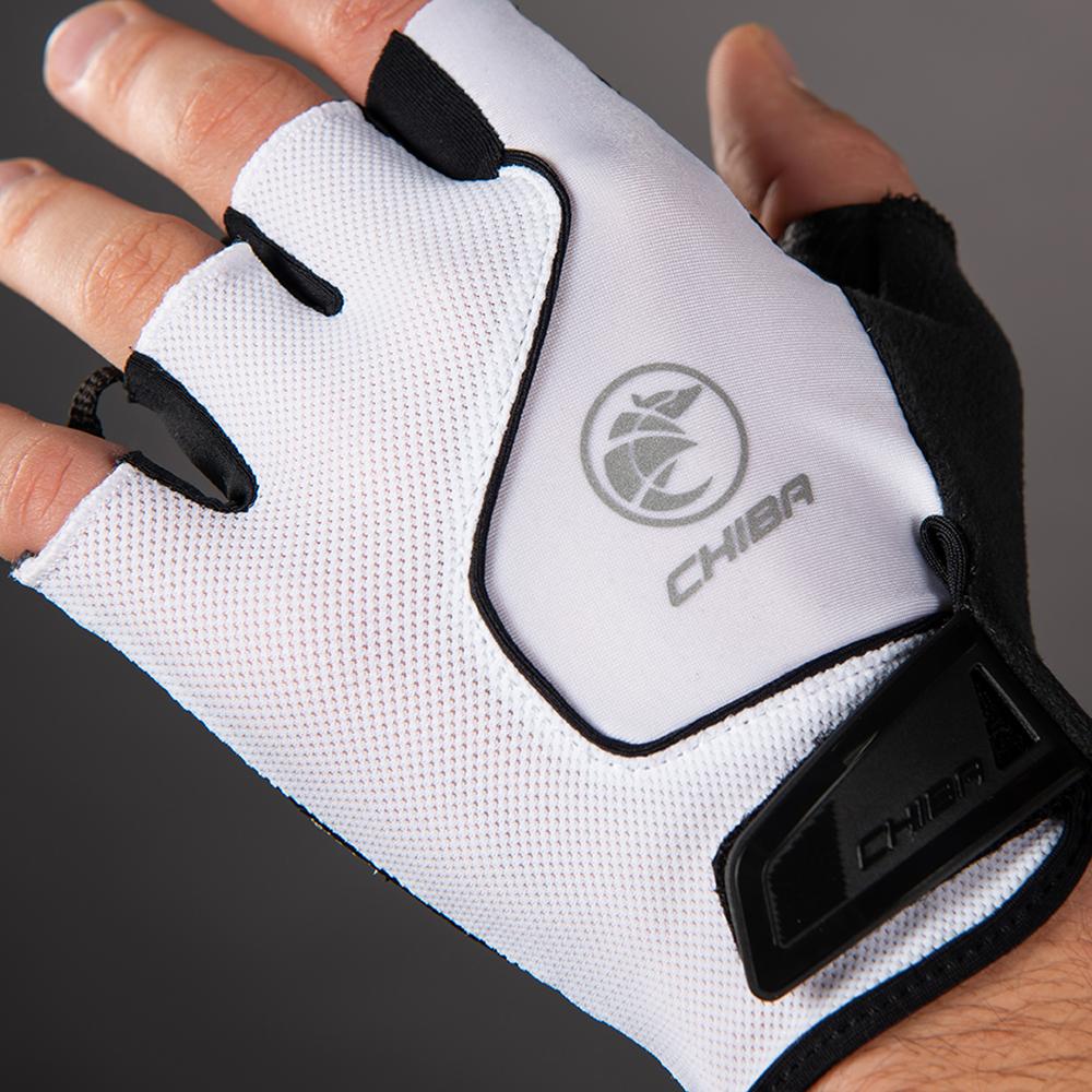 CHIBA Cool Air - Radhandschuhe kurz, weiß, Größe L, atmungsaktiv