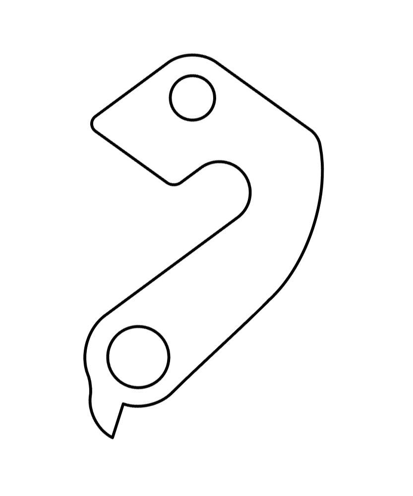 Linienzeichnung: Marwi Schaltauge GH-094, Aluminium Schaltaugenhalter, Schaltwerkaufnahme Ersatzteil.