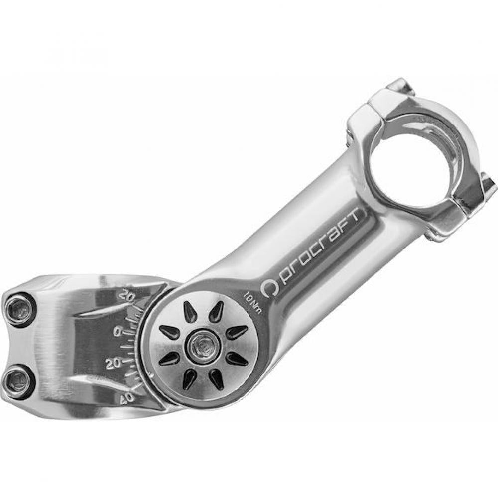 Procraft Vorbau Ahead verstellbar 25,4 mm 70°-130° Silber - Ergonomisch & Stabil