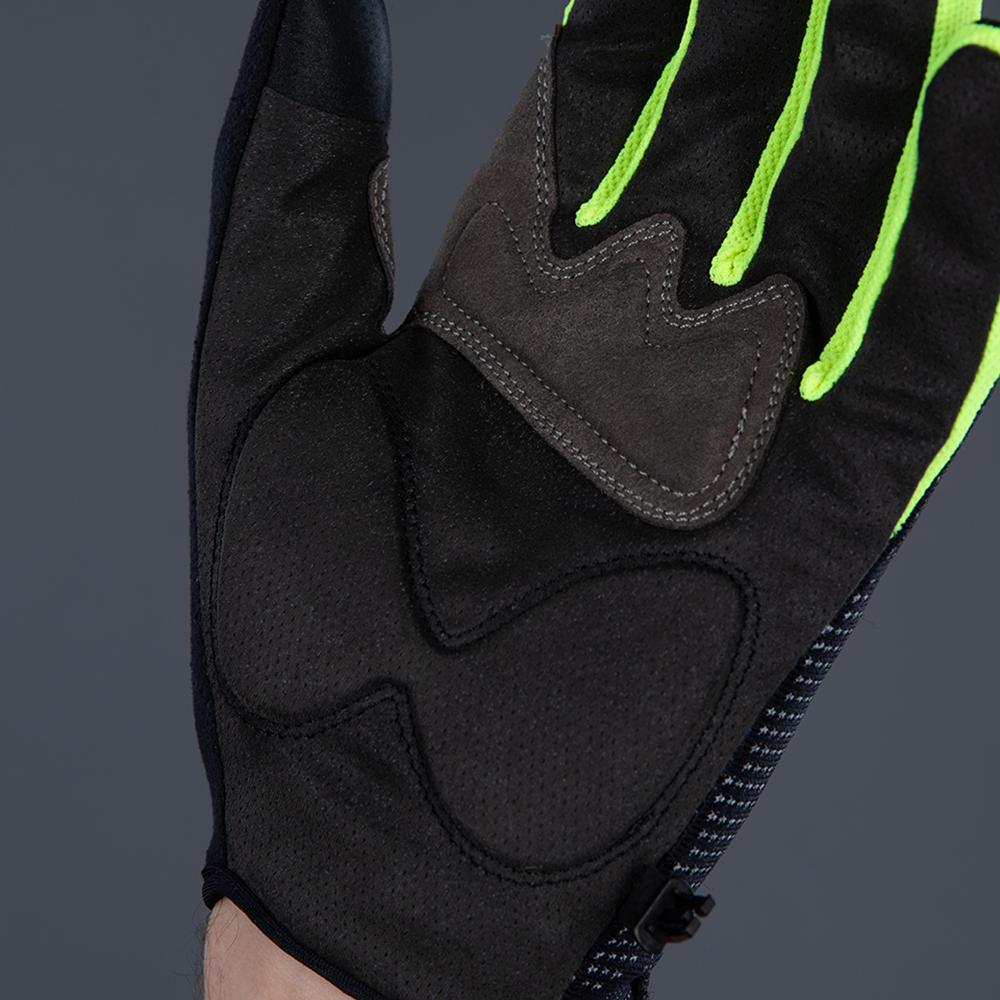 CHIBA Gel Performer - Radhandschuhe kurz, schwarz/neongelb, S, Gelpolster & Touchfinger