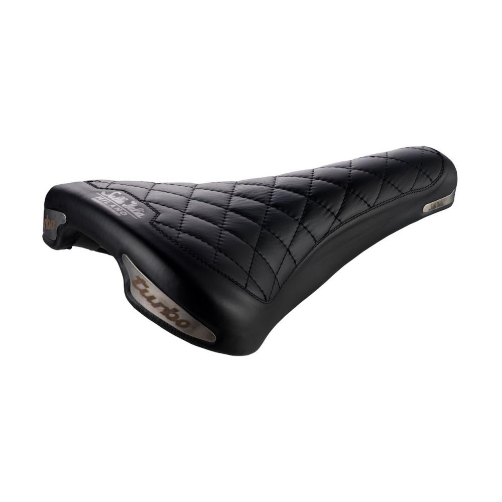 Selle Italia Turbo Bonnie Leder-Sattel L1 schwarz 146 × 275 mm, Fec-Alloy Gestell Ø 7 mm