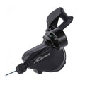 Schwarzer Shimano Alivio SL-M3100 2-fach Schalthebel für Fahrräder.