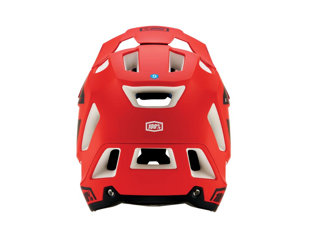 100% Trajecta helmet w/Fidlock L Cargo Fluo Red - leichter Fullface mit Top-Belüftung