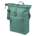 Grüne Basil Brooklyn MIK Schultertasche, wasserdichte Fahrradtasche aus recyceltem PET mit 16 Zoll Laptopfach.