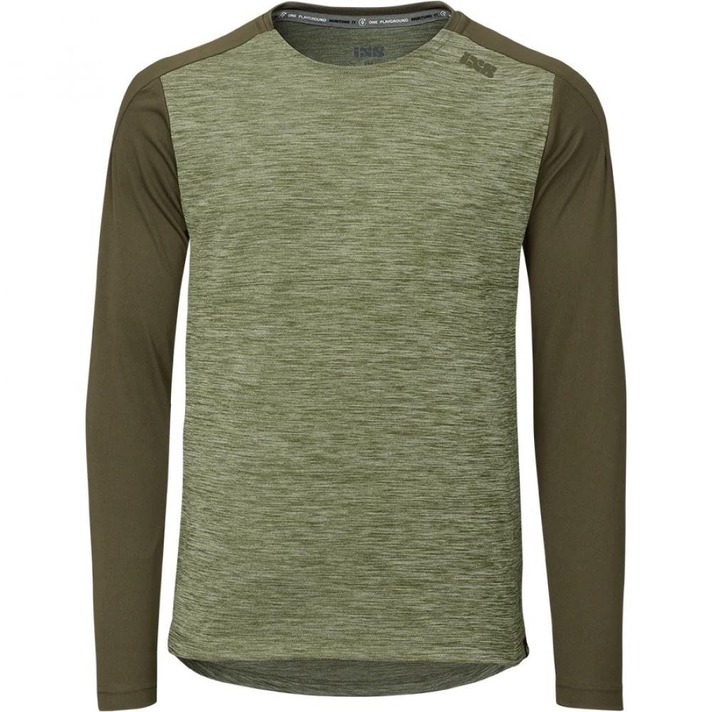 IXS Sports Division iXS Flow X Long Sleeve Jersey M Olive-Dark Olive - atmungsaktives Bike-Trikot