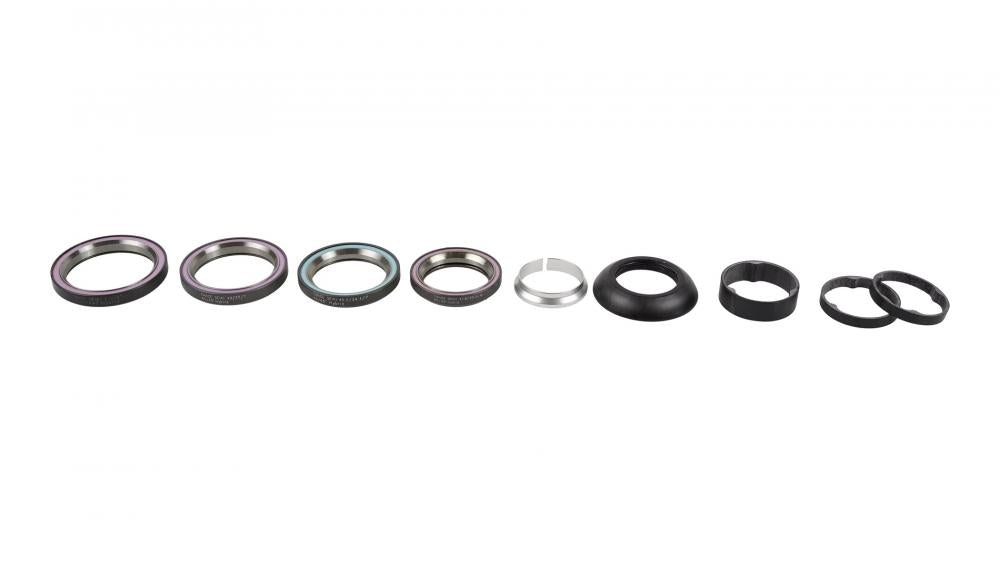 COMPLETE Steuersatzlager HDS COMPLETE - TARMAC SL5 KIT 1-1/8" UPPER (45X45 DEG) ALL LOWER BRG SIZES (1-1/4 1-3/8 1.5" - 45X45 DEG) 48MM CARBON COVER W/ CARBON SPACERS - HDS COMPLETE, TARMAC SL5 KIT