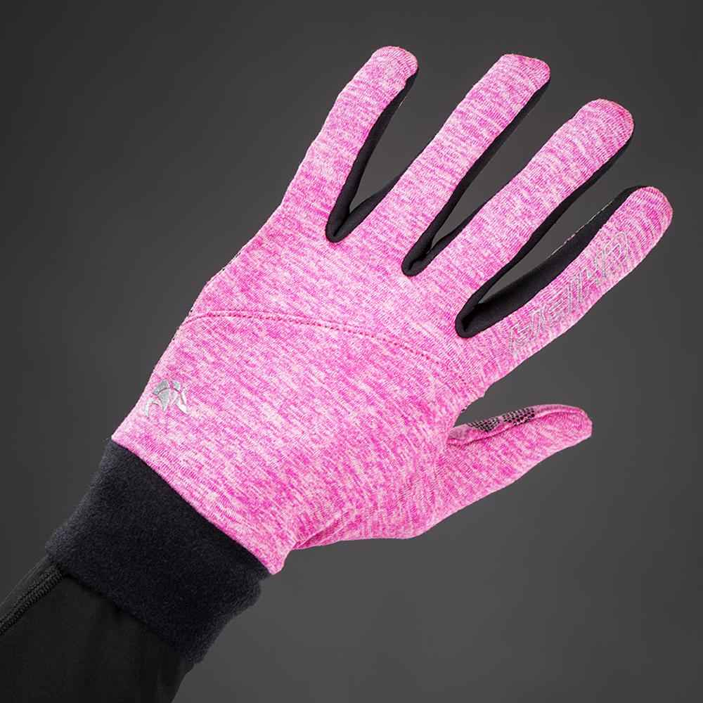CHIBA Allround Light - Fahrradhandschuhe XS pink, Polartec-Fleece, Touchfunktion, reflektierend