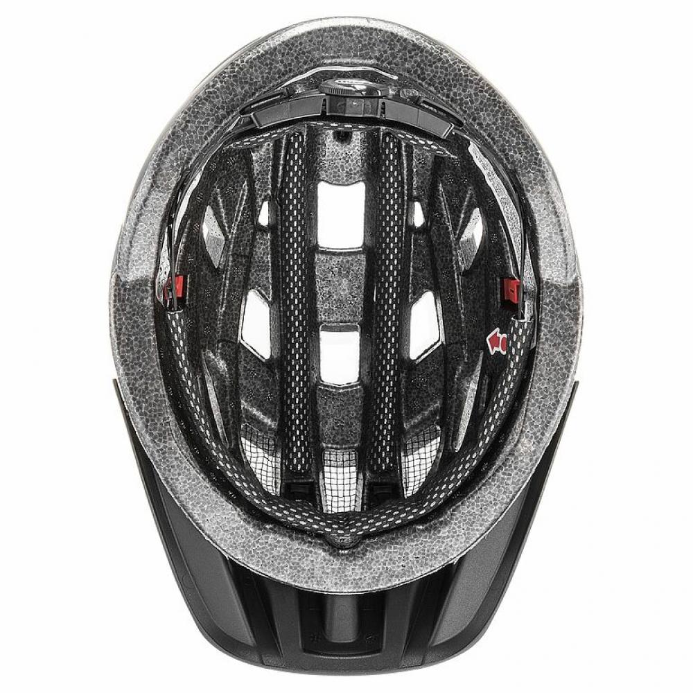 Uvex i-vo cc Fahrradhelm Black-Smoke matt 56-60 cm - leichter Allrounder mit 24 Belüftungsöffnungen, 3D IAS 3.0, Plug-in LED-kompatibel