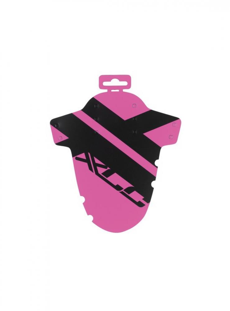 XLC Mini Mudguard MG-C29 VR in Pink, Fahrrad-Schutzblech für das Vorderrad, schwarz-pink mit XLC Logo.