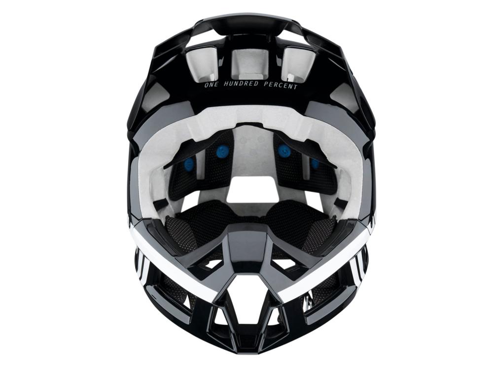 100% Trajecta helmet w/Fidlock XL black/white - leichter Fullface-Helm mit Top-Schutz