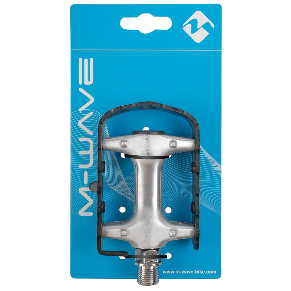 M-WAVE Steady-A4 Pedale 1 Paar schwarz - Aluminiumkörper & Käfig, CrMo-Achse 9/16\", Kugellager gedichtet, Trittfläche 94x64 mm