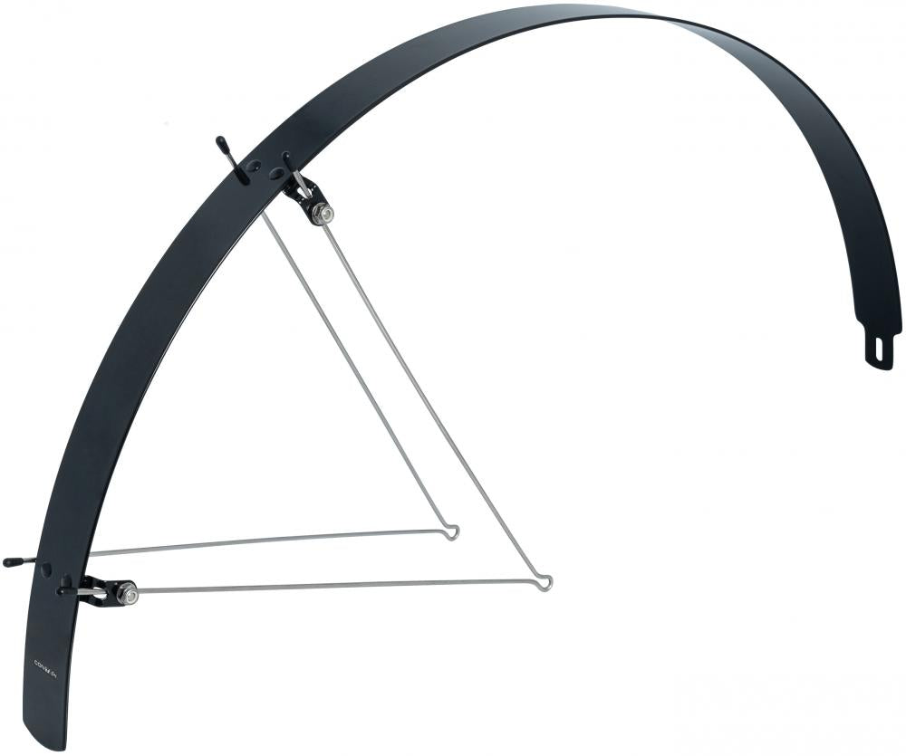 CONTEC Flat Fender Schutzblech-Set 28\" Aluminium, 42 mm breit, schwarz, extrem stabil, gradlinig und flach, inklusive Streben