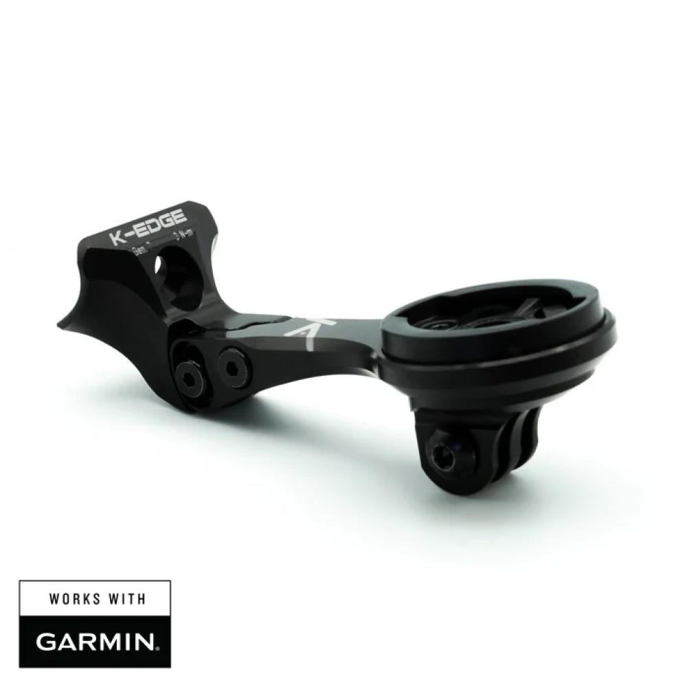 K-Edge Garmin Gen7 Madone Combo Halterung für Trek Madone SLR Gen7 Lenker, kompatibel mit Garmin Fahrradcomputern, integrierter GoPro-Halterung, CNC-gefräst, schwarz eloxiert